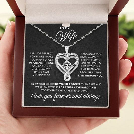 "To My Wife" – Engraved Heart Necklace