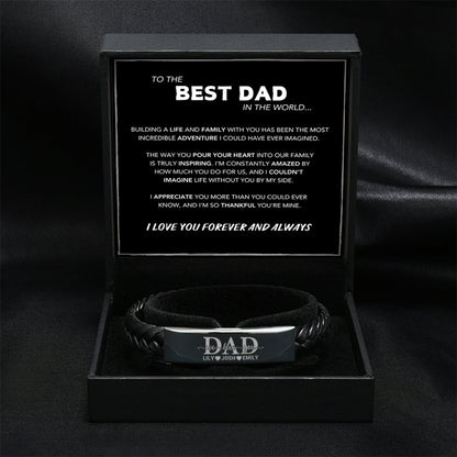 "Dad We Love You" Family Bond Engraved Bracelet Set