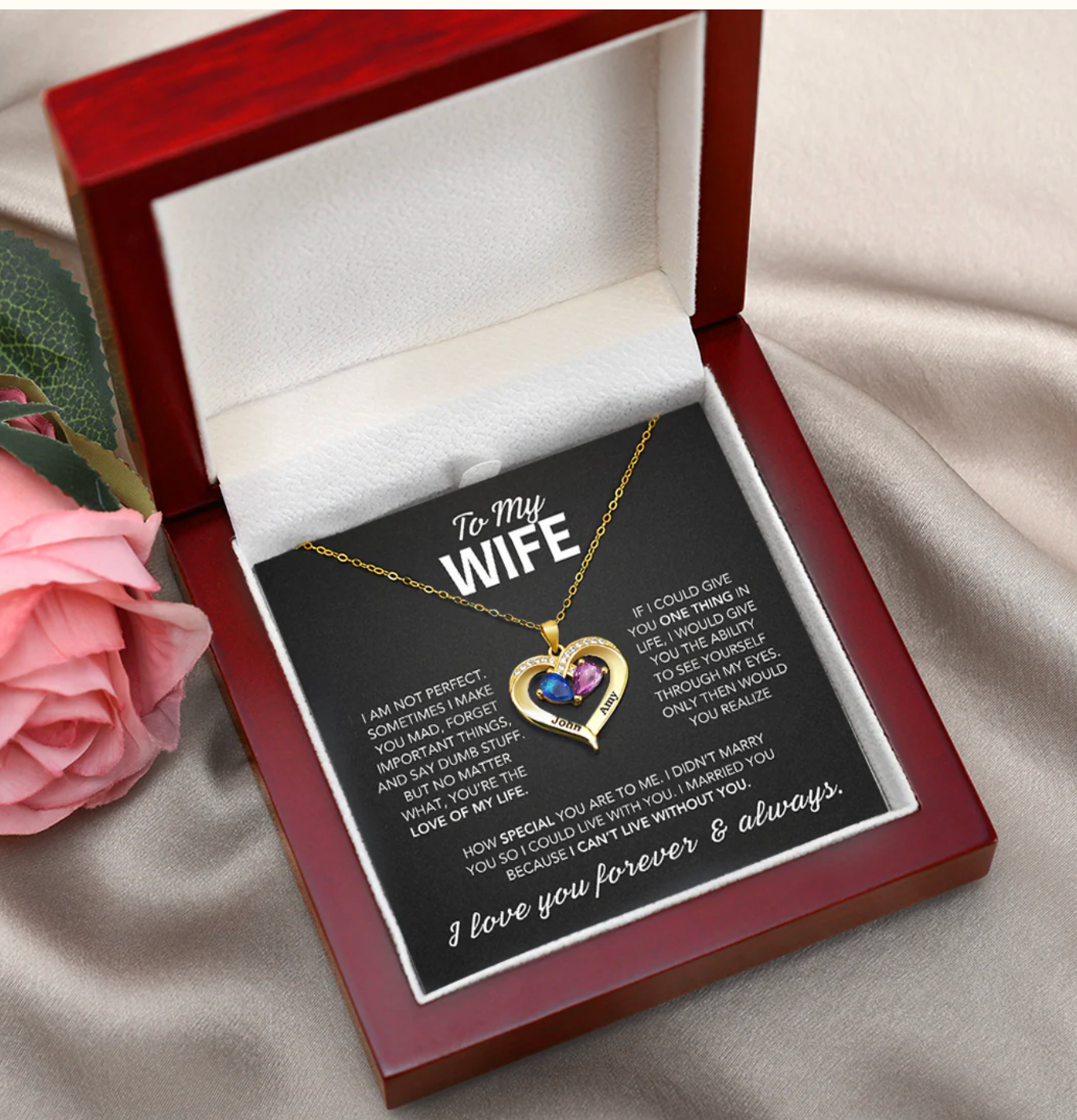 Always Yours – Birthstone Heart Necklace