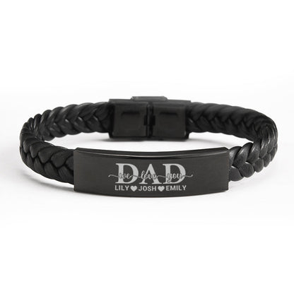 "Dad We Love You" Family Bond Engraved Bracelet Set